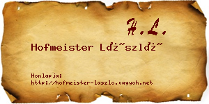 Hofmeister László névjegykártya